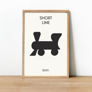 Monopoly Railroad Print . Game Room Décor . Bookstore Wall Art . New Homeowners Housewarming Gifts . Library Wall Décor . Nursery Art KP0115