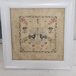 Framed Quaker Sampler Cross Stitch