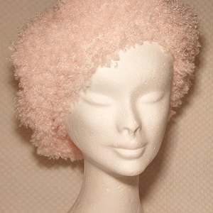 Winter pink polyester beret with fleece lining fur hat, soft  faux fur hat, warm hat