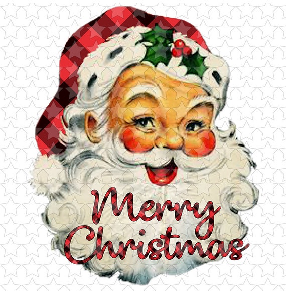 Sublimation Htv Transfers Merry Christmas Santa Head Etsy