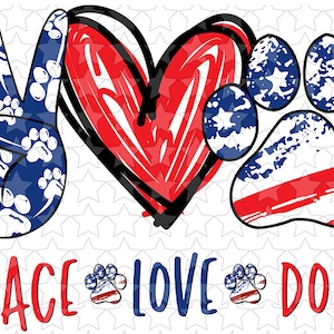 Sublimation & htv transfers Peace Love Dogs