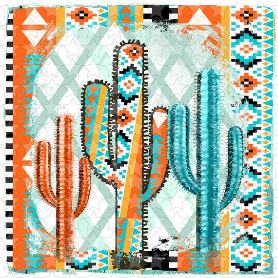 Sublimation & htv transfers 3 cactus aztec
