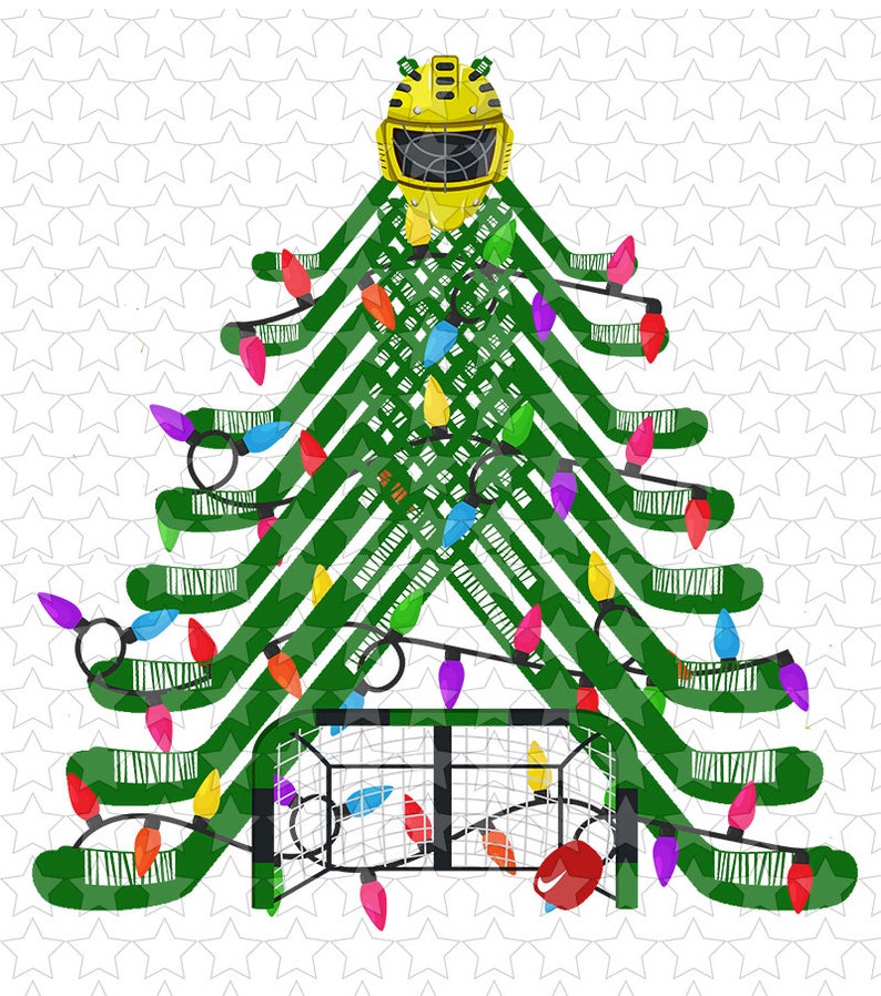 Sublimation & Htv Transfers Hockey Christmas Tree Etsy