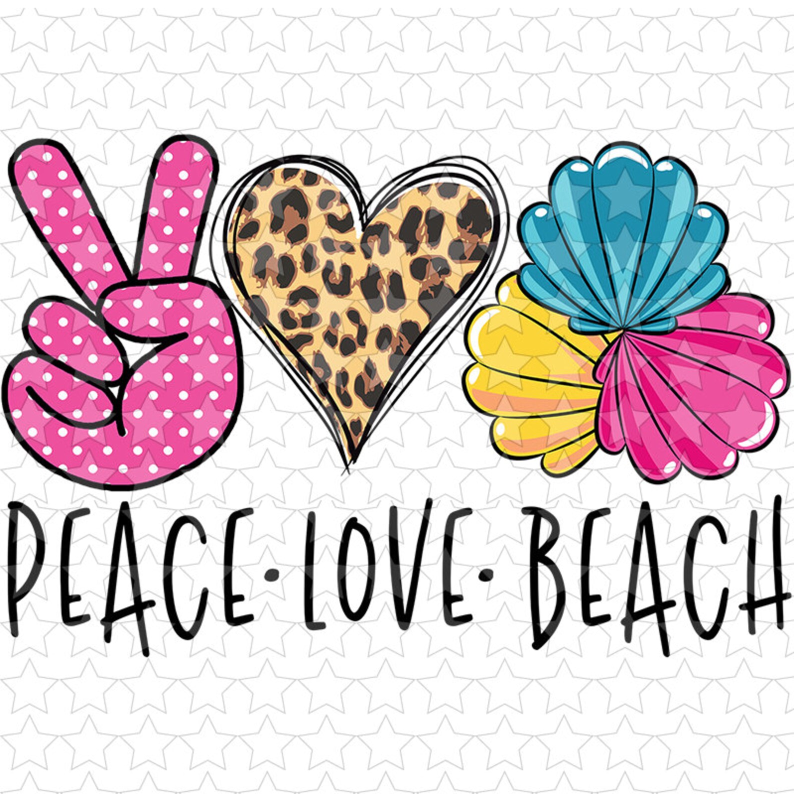 Sublimation & Htv Transfers Peace Love Beach - Etsy