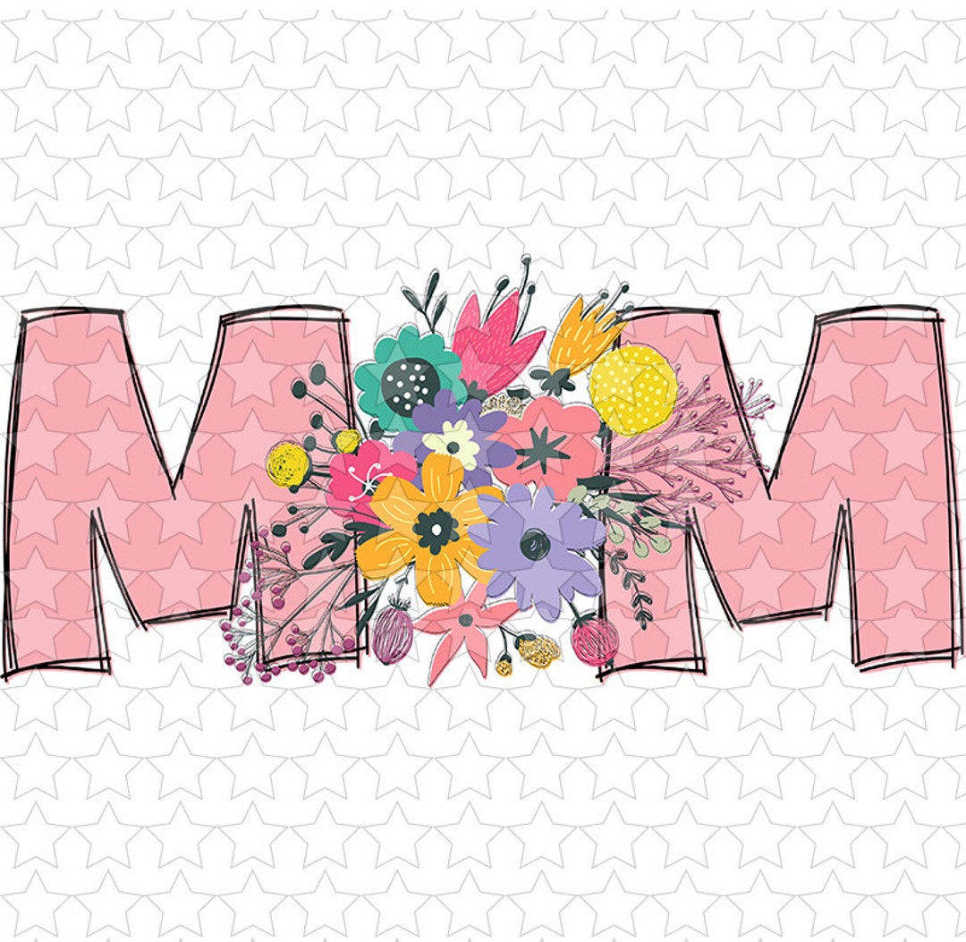 Sublimation & Htv Transfers Mom With Flowers Pale Pink - Etsy