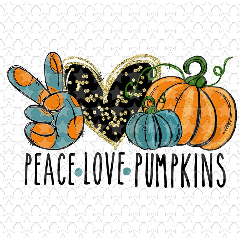 Sublimation & Htv Transfers Peace Love Pumpkins Etsy