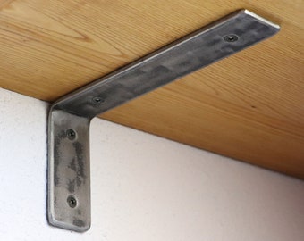 Raw steel wall bracket for industrial style shelf / classic metal bracket or inverted bracket / Industrial decoration / Handmade