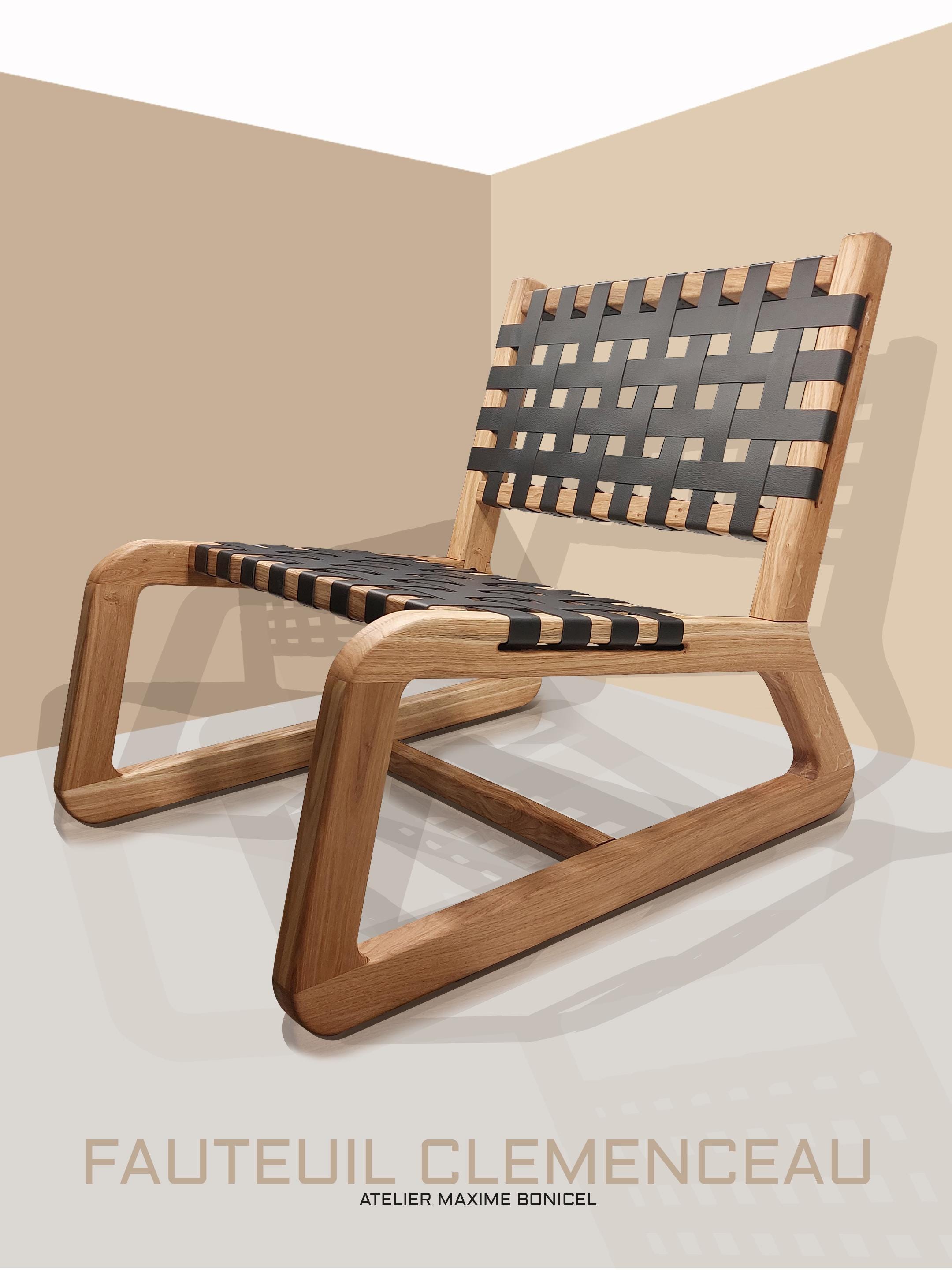 Fauteuil Clémenceau, Modèle Unique, Artisanal, Made in France, Fauteuil Bois Et Coton Bio Anti-Taches