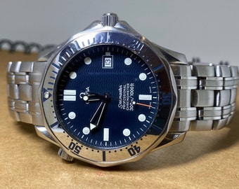 Omega Seamaster Blue 2541.80.00 James Bond Goldeneye Full Omega Seamaster Blue 2541.80.00 James Bond Goldeneye Full