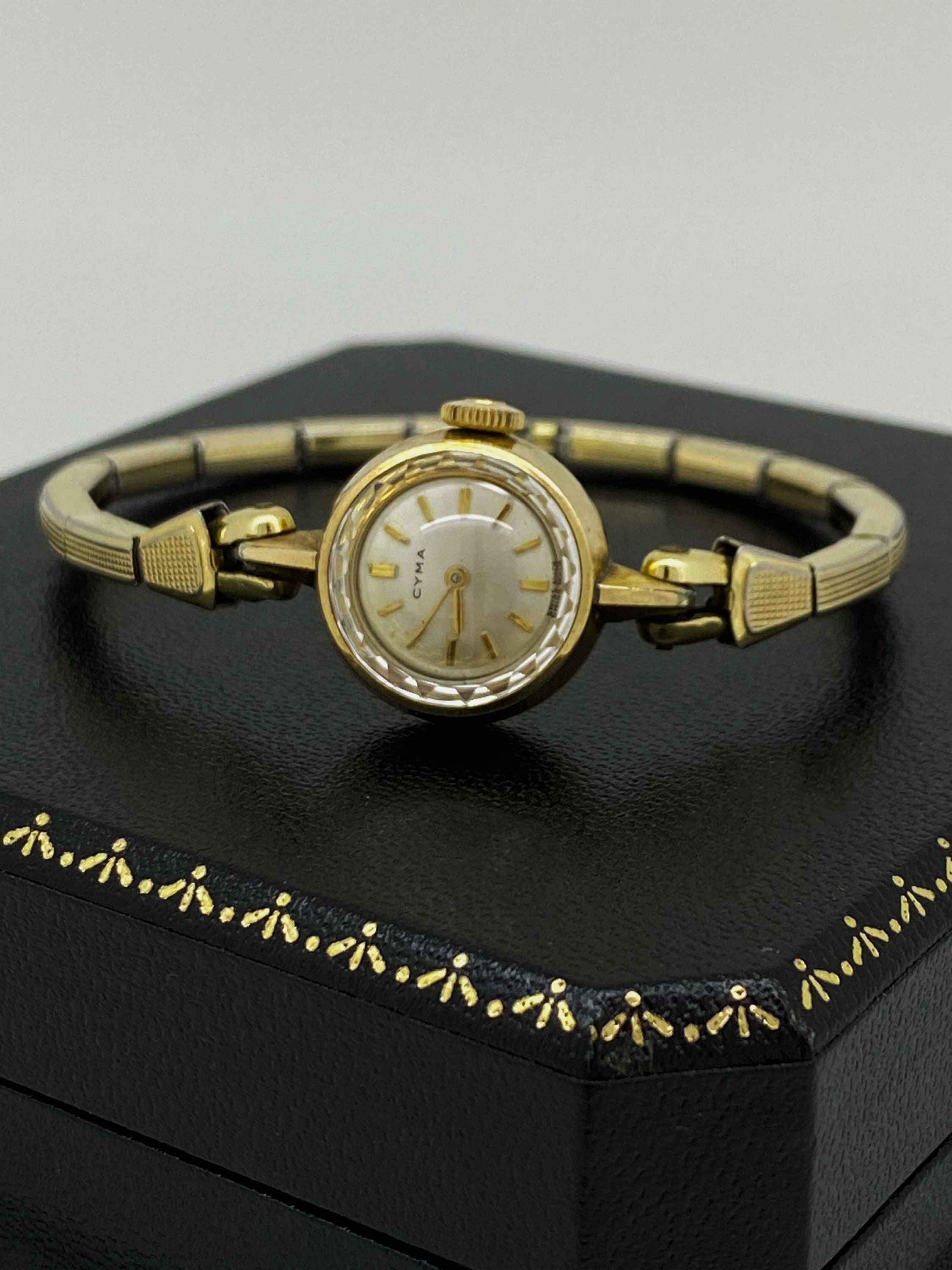 9K Yellow Gold Cyma Retro Cocktail Watch, Gold-plated