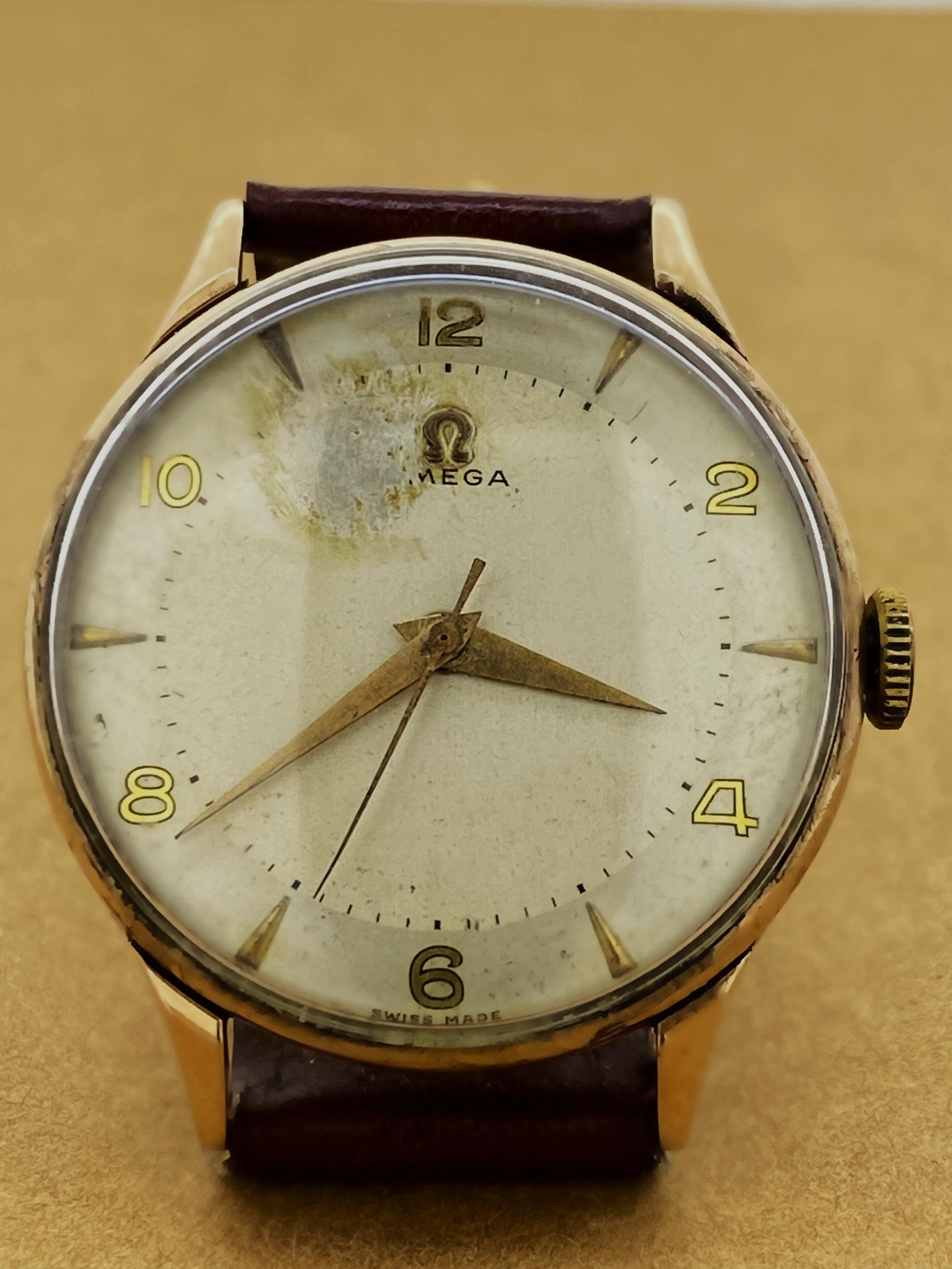 1940's Omega calibre 283 9K Rose Gold Manual 17j Extra Large 37mm Gents' Watch