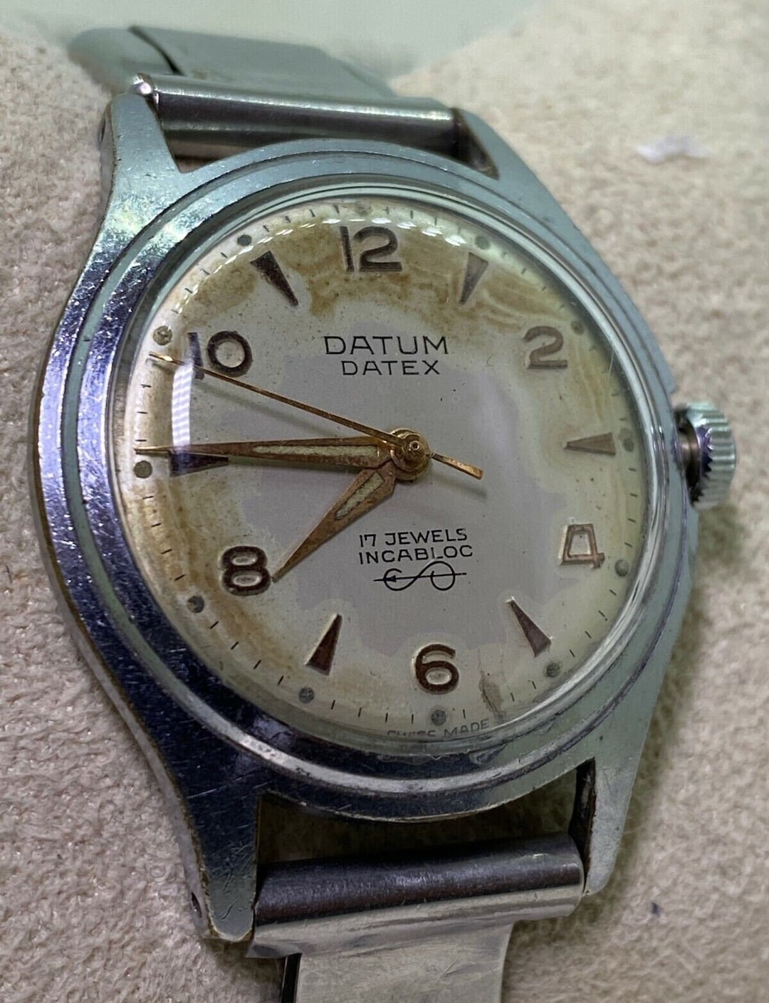Datum Datex Antimagnetic Incabloc Stainless Steel Watch Datum 32mm Manual Vintage 1950 s Watch Mid century Incabloc Watches Etsy Australia