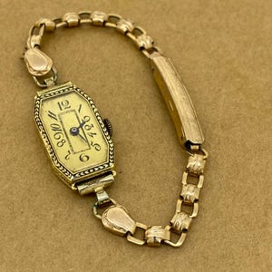 Art-Deco c1930's 18K Gold Black Enamel Tonneau Swiss Ladies’ Cocktail Watch