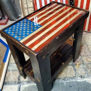 American flag end table