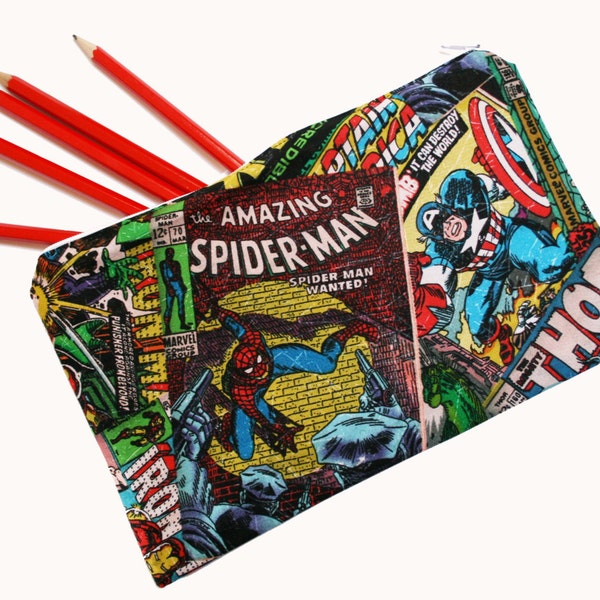 Marvel Comic Pencil Case, Make-up Bag, Coin Pouch