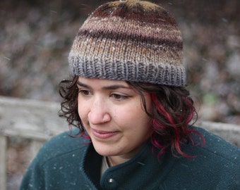 Hand Knit Wool Skullcap Beanie