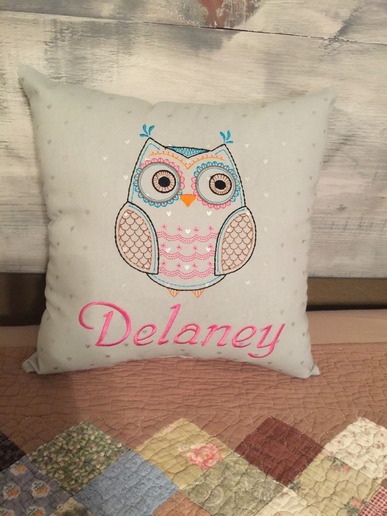 Personalized Owl Throw Pillow Etsy