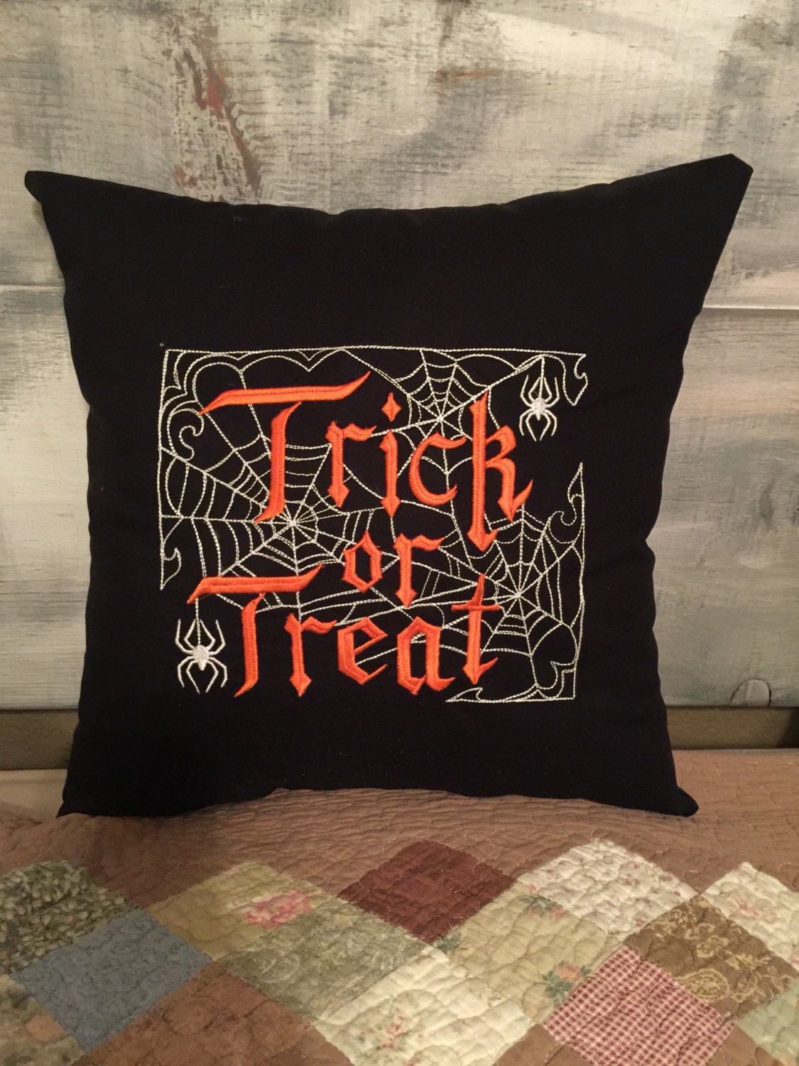 Trick or Treat Throw pillow | Etsy Trick Or Treat Halloween Throw Pillow