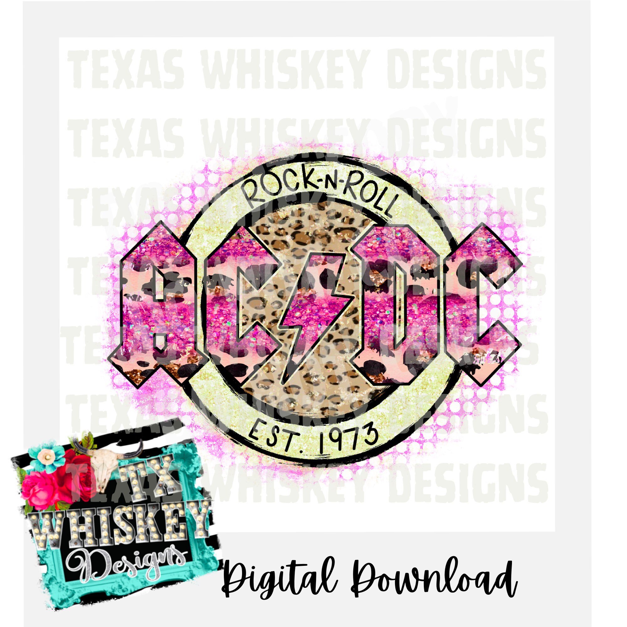 AC/DC Leopard Style Classic Band - Etsy