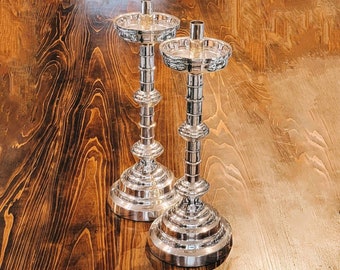 Sterling Silver Ecclesiastic Candle Stick Holders 20"