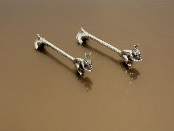 Boxing Kangaroo Silver Knife Rests (Pair)