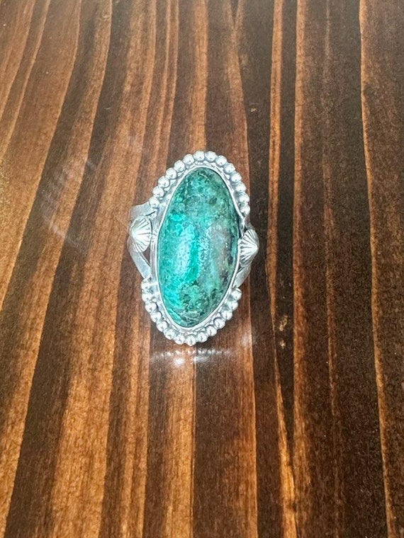 Green Jasper Silver Ring