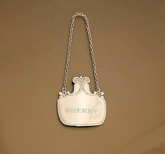 Sterling Silver Sherry Liquor Label