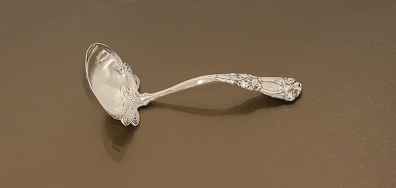 Gravy Ladle –  Iris by Durgin-  Retailed by J.E. Caldwell – Art Nouveau 1900 –  7-1/2" - Monogram CH