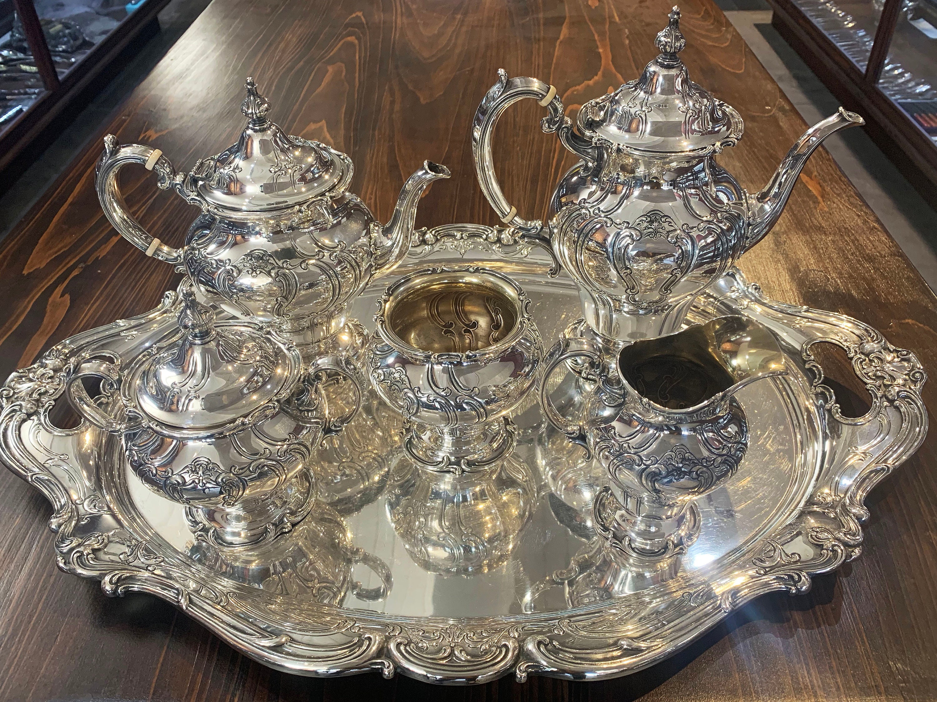 Chantilly by Gorham 6Piece Sterling Silver Tea Set Etsy