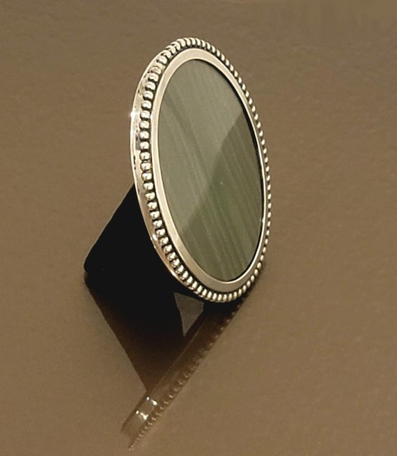 Sterling Silver Oval Beaded Picture Frame 3" x 2-1/2"