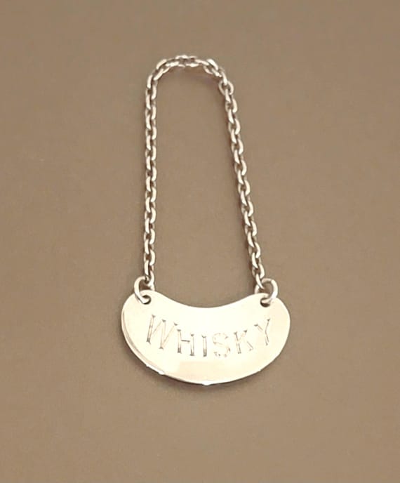 Sterling Silver English Petite Whisky Liquor Label
