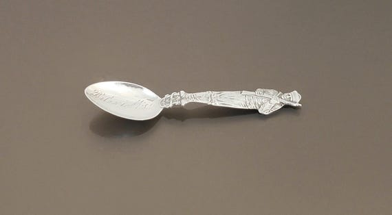 Antique Figural U.S. Navy Biloxi, MS Sterling Silver Demitasse Spoon 3-3/4"