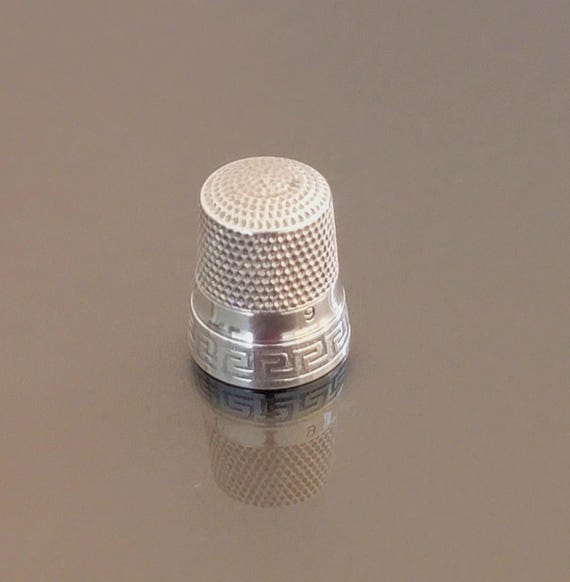 Sterling Silver Greek Key Note Thimble