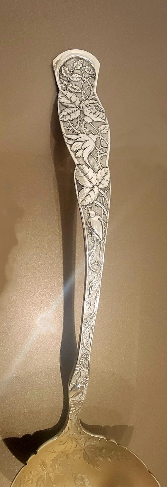 Large Soup Ladle - Rose by Knowles Sterling Silver Gold Wash