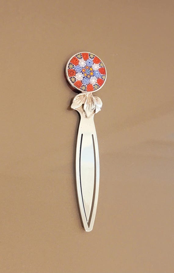 Sterling Silver and Colored Glass Bookmark