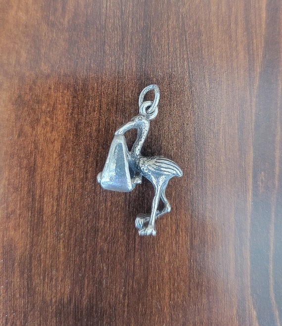 Sterling Stork Charm