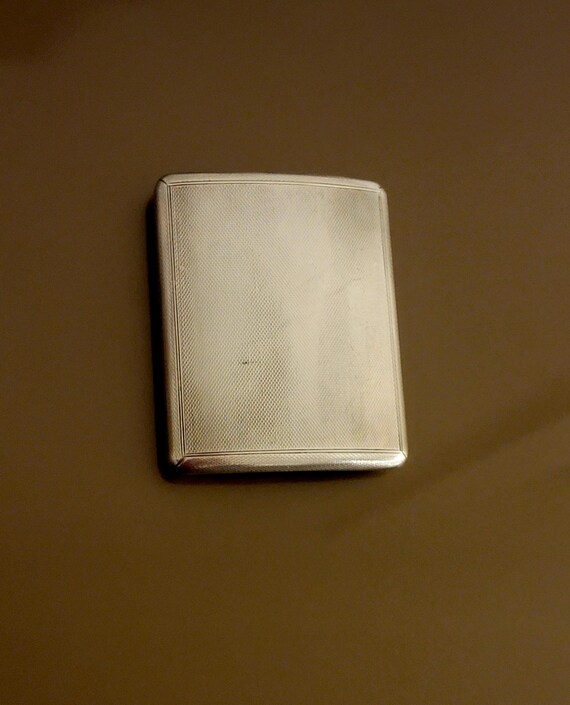 English Sterling Silver Curved/Hinged Cigarette Case Art Deco