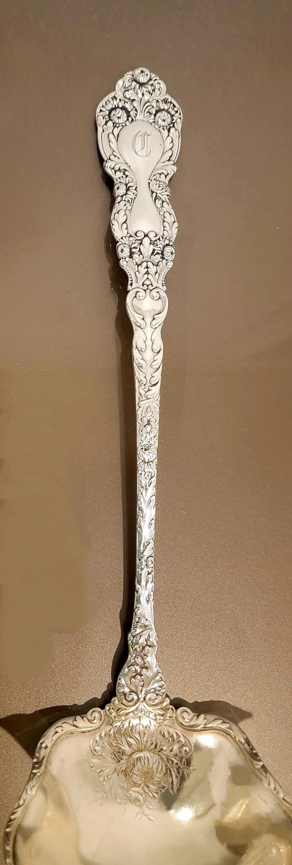 Soup Ladle - Mono C - Imperial Chrysanthemum by Gorham Sterling Silver Gold Wash