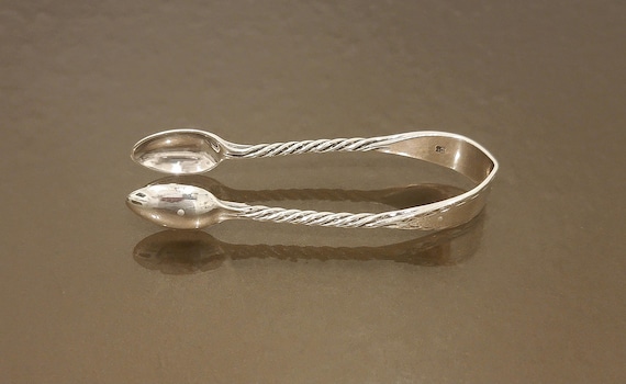 Antique Victorian English Sterling Silver Sugar Tongs