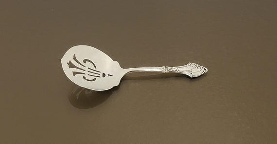 Pierced Sterling Silver Bon Bon Spoon by Webster Co. circa 1950