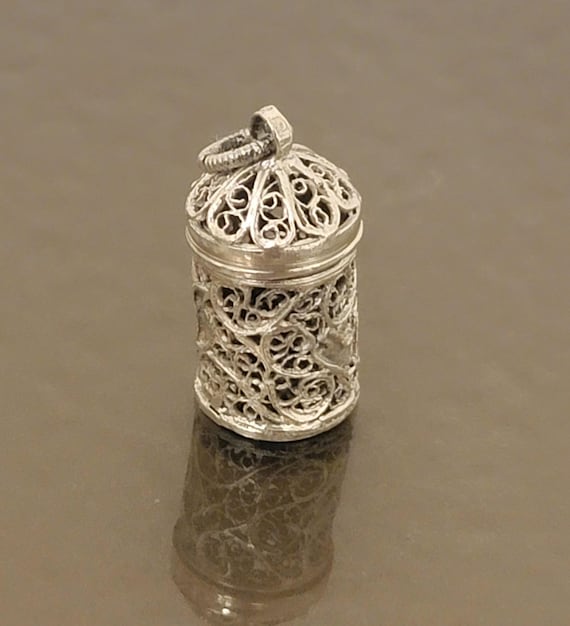 Pomander Holder Filagree Pendant