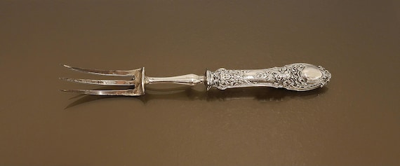Antique French Sterling Handle Meat Fork 11"