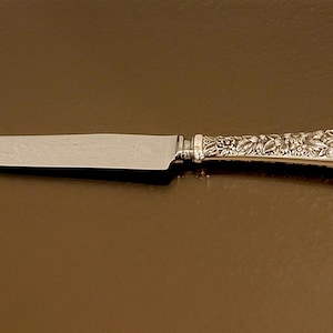 Luncheon/Place Knife - Repousse by S. Kirk & Son Sterling Handle