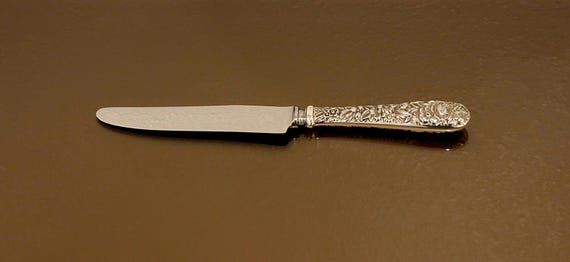 Luncheon/Place Knife - Repousse by S. Kirk & Son Sterling Handle