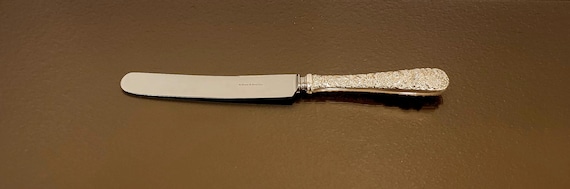 Dinner Knife- Old French Style Blade - Repousse by S. Kirk & Son Sterling Handle