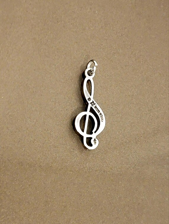 Sterling Treble Clef Charm - image 2