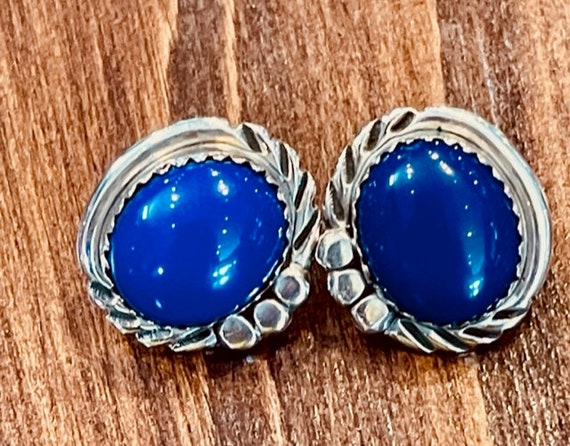 Lapis Lazuli Sterling Stud Earrings