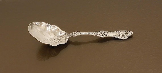 Large Jelly Spoon - Old Orange Blossom by Alvin Sterling Silver