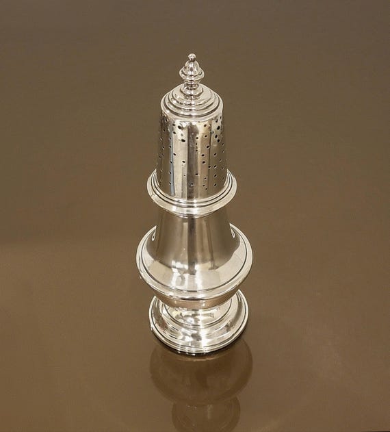 Sterling Silver Mufineer / Sugar Shaker by Gorham - 7" - Paul Revere Reproduction