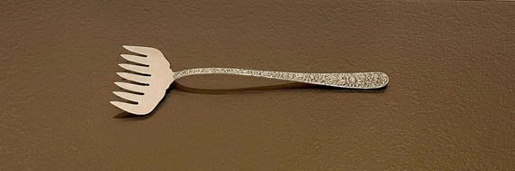Bacon Serving Fork - Repousse by S. Kirk & Son Sterling Silver